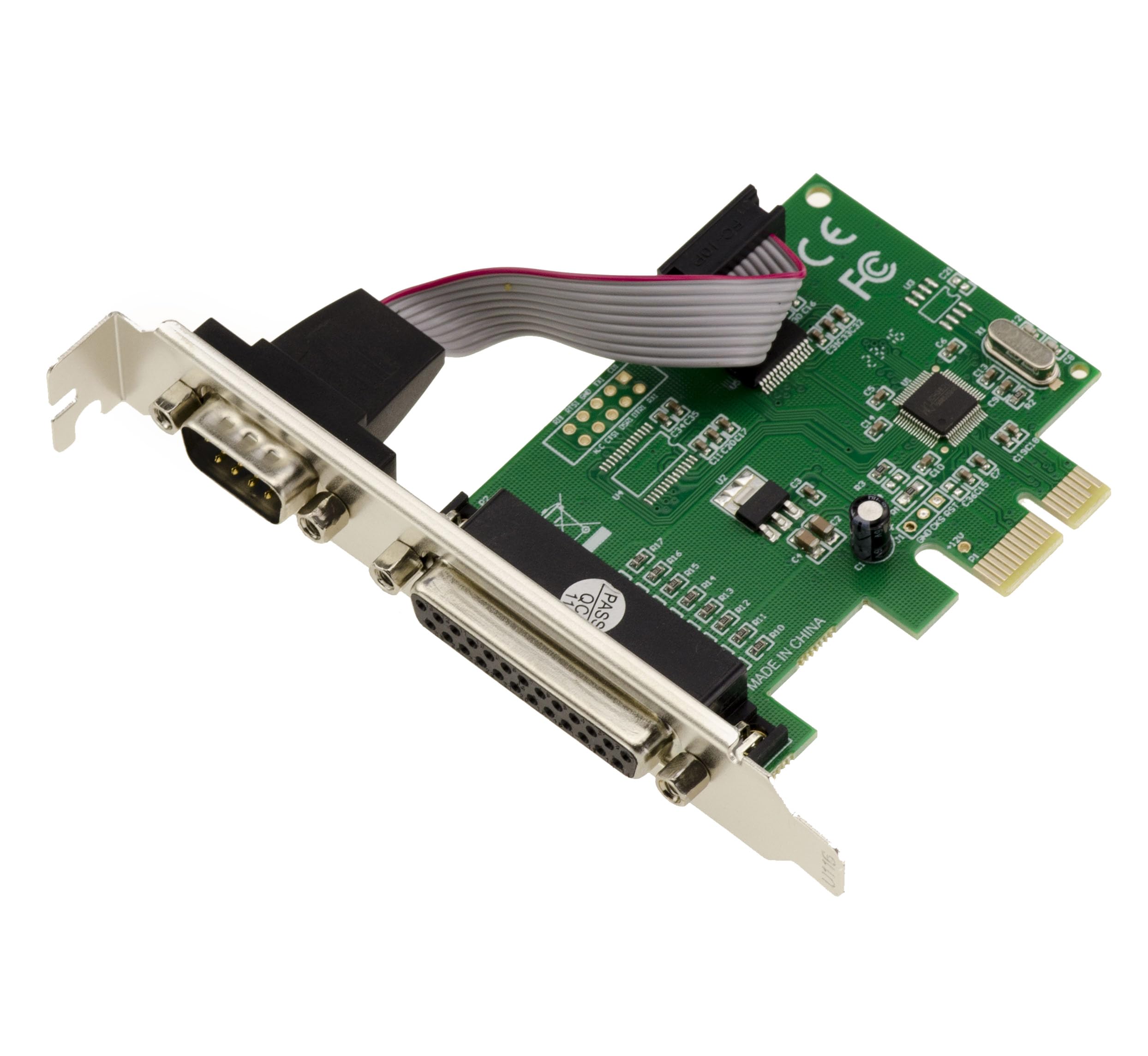 KALEA-INFORMATIQUE Carte contrôleur PCI Express PCIe Combo 1 Port série COM RS232 DB9 et 1 Port parallèle LPT DB25 avec Chipset WCH382L