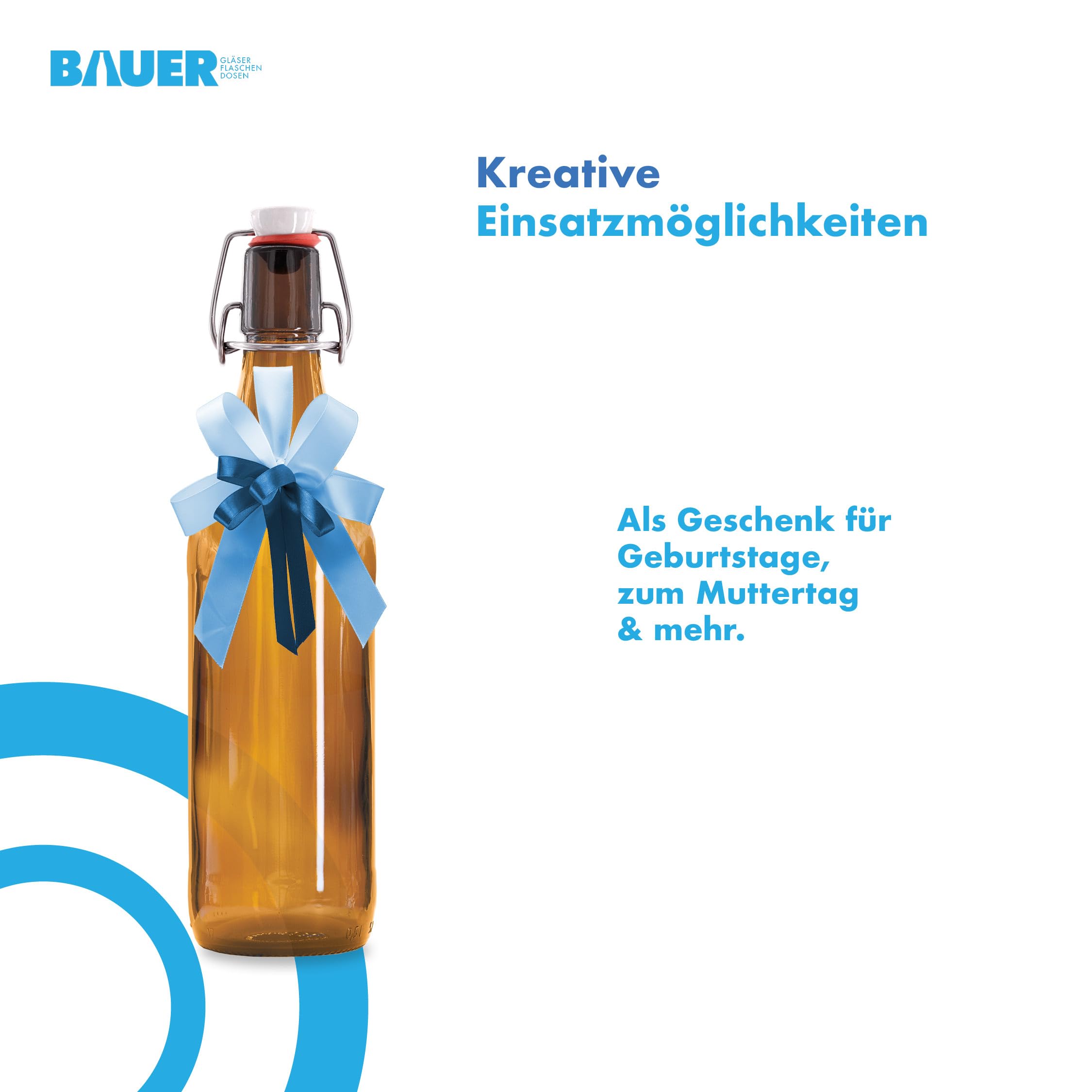 6 botellas de cerveza de 500 ml, color marrón, incluye tapón a juego – 6 botellas de cristal de 500 ml, perfectas como botellas de 500 ml, botellas de licor de 500 ml.