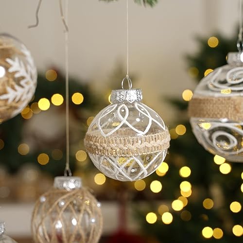 Miniatura 5 de XmasExp - Juego de adornos de bola de Navidad, 2.76pulgadas, grandes, inastillables, transparentes, con brillantina, decoración de árbol de Navidad,