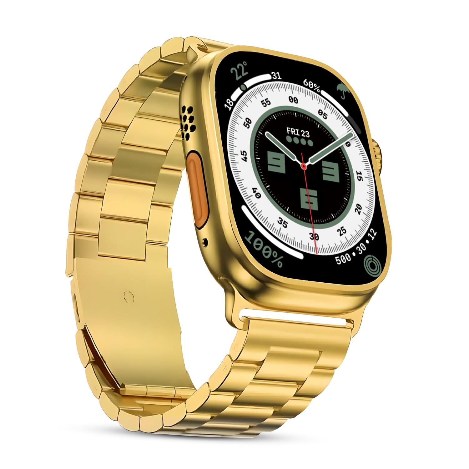 PunnkFunnk Ultra Luxury Stainless Steel, Bluetooth Calling Smartwatch, AI Voice Assistant, Metal Body with 100+ Sports Modes, SpO2, Heart Rate Monitoring IP67(Gold) (B0CTTH6HQP) Amazon Price History, Amazon Price Tracker