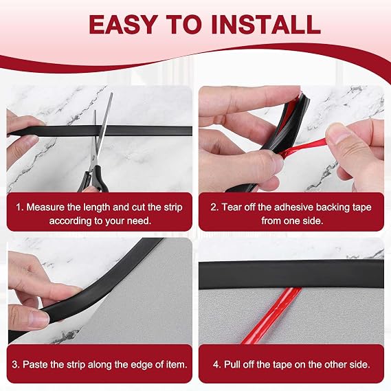 Rubber Edging Self-adhesive U-shape Trim Rubber Sealing Strip Edge Protector for Car Door Trim (Black, 4.8mm×6m)