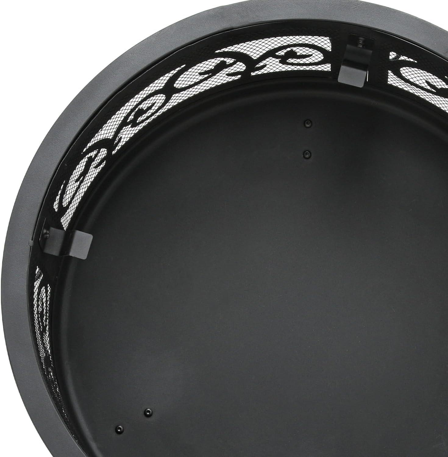 20.5" Black Wood Burning Square Fire Pit with Shelf