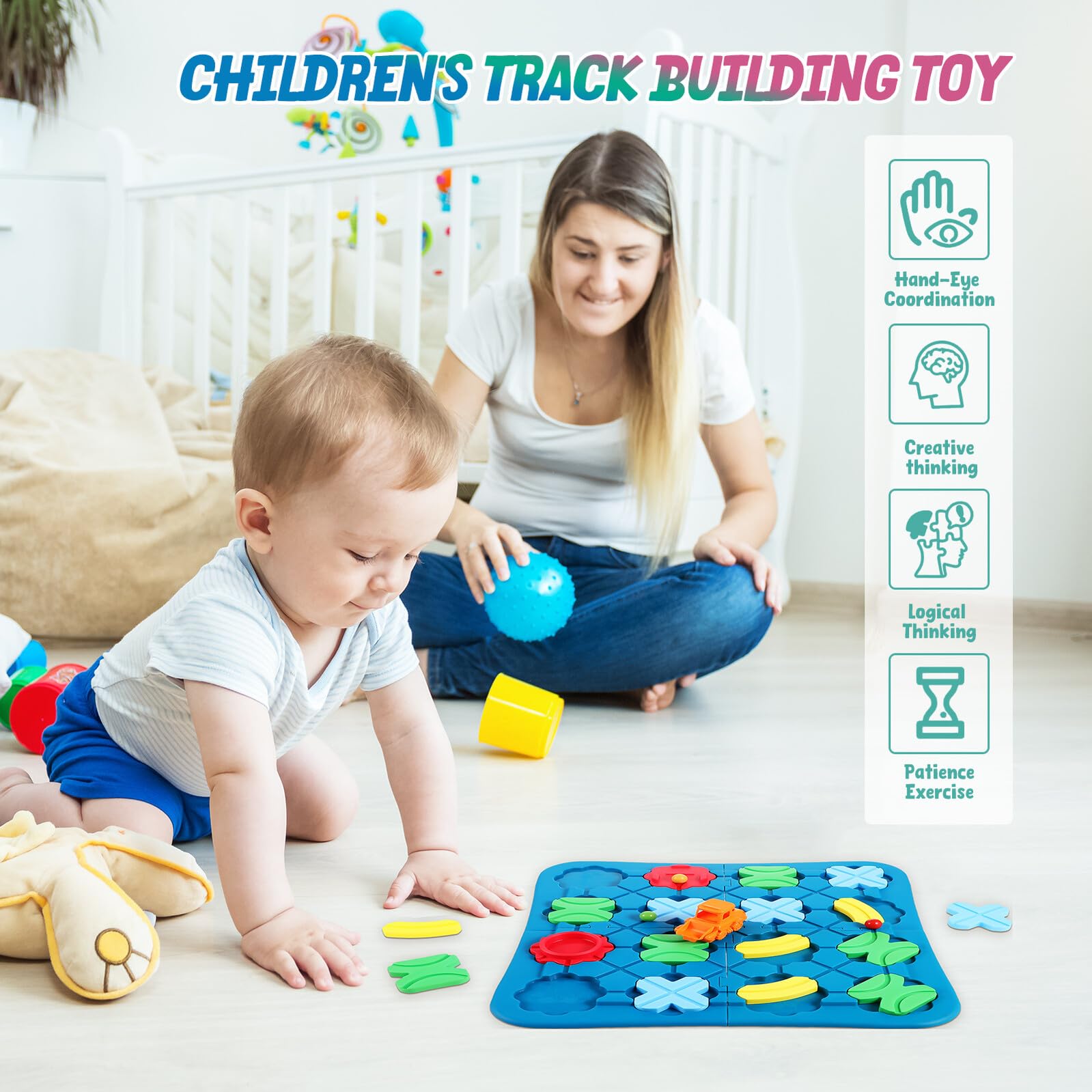 Pista de Rompecabezas de Carretera para Niños de Plástico | Juego Preescolar, Ligero Interacción Familiar, Actividad de Aprendizaje Temprano y Desarrollo