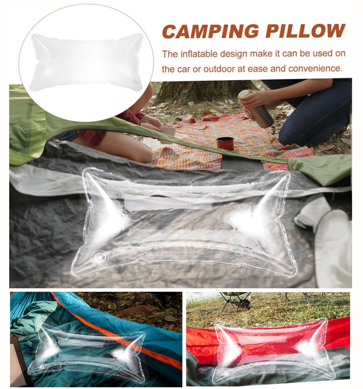Oreiller de Camping Gonflable Oreiller Transparent Oreiller de canapé Oreiller Transparent Inset Large Packing Filler Water Resistant Pillow Inset Inflatable Hiking(50cmx160cm)