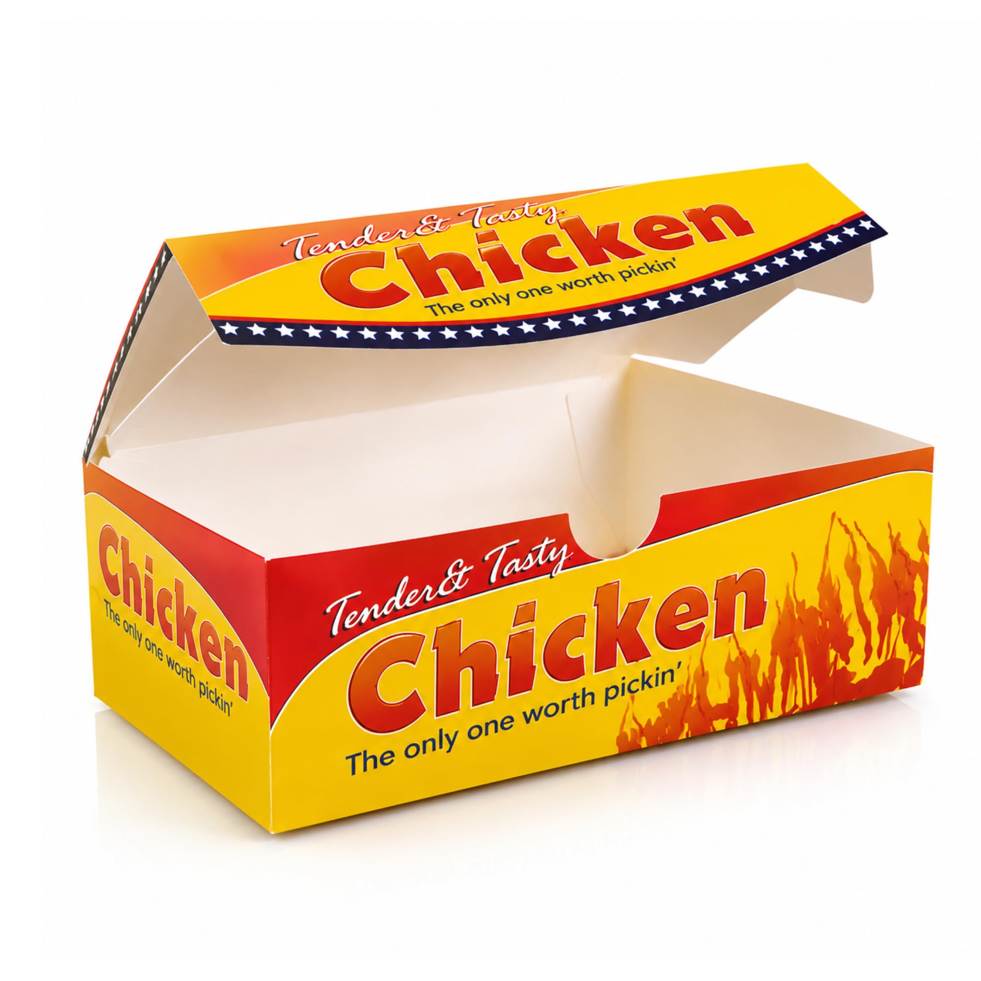 Fr Enterprises Chicken & Chips Box Chicken & Chips Takeaway Boxes – Kraft Food Boxes With Ventilation – Leak Resistant Fast Food Packaging For Fried Chicken, Fries, Burgers & Takeaway Meals (Fc3 Large, 200Pcs)
