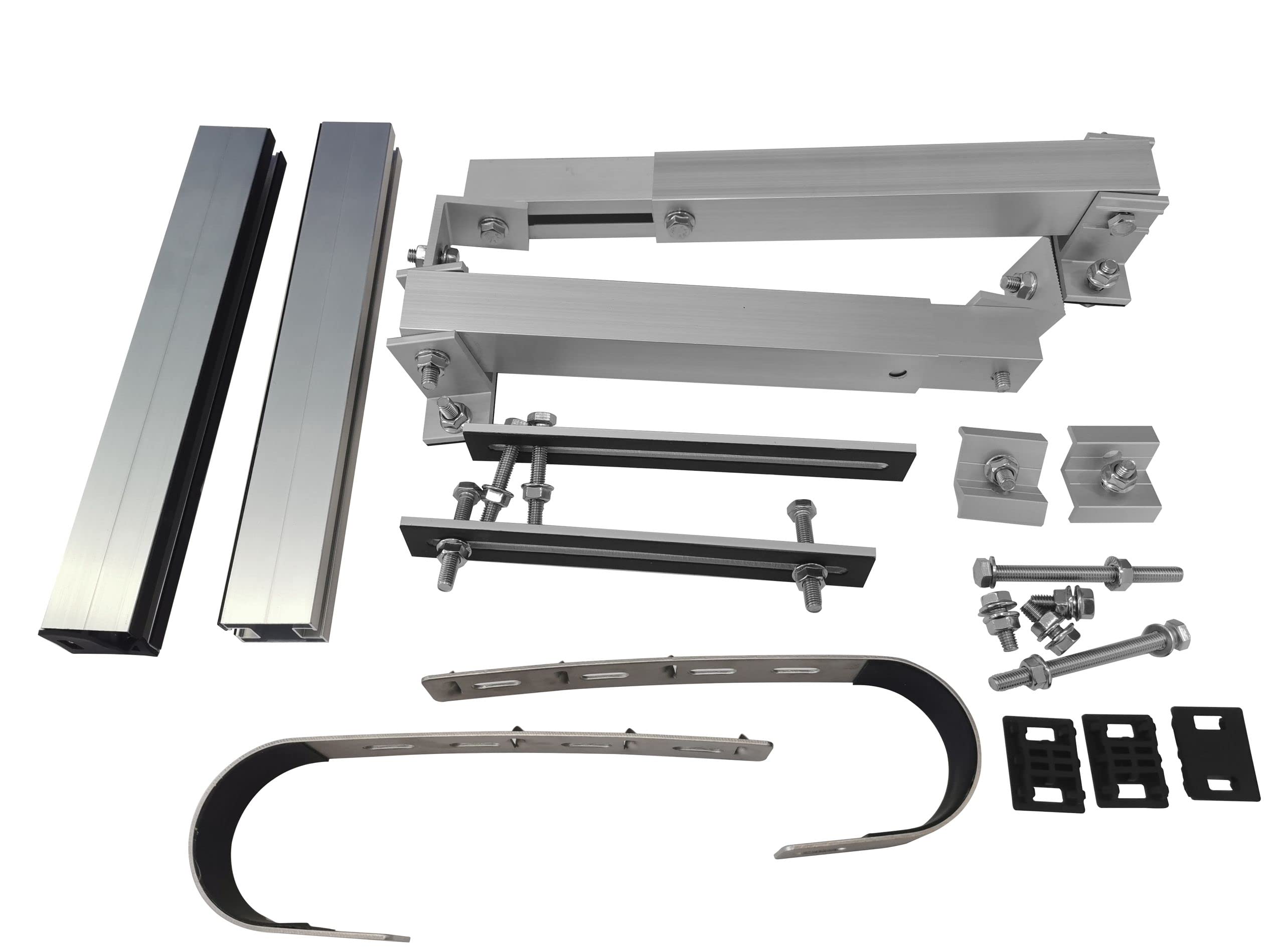 Home Trends® Supporto per centrale elettrica da balcone, per 2 pannelli solari, regolabile da 0 a 30°, compatibile con ringhiere del balcone all'80%, vento fino a 120 km/h