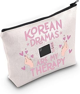 WZMPA Korean Drama Cosmetic Makeup Bag k-Drama Lover Gift Korean Dramas Are My Therapy k-Drama Zipper Pouch Bag For Women Girls, Korean Dramas, Fit
