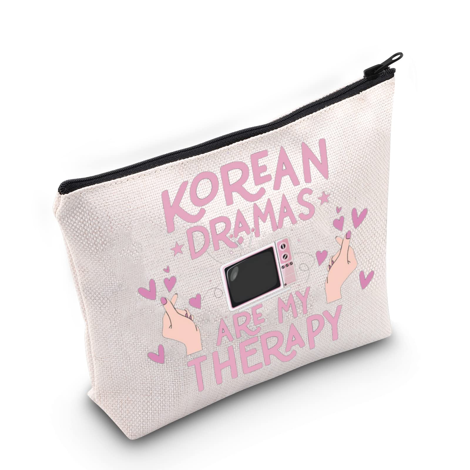 Korean Drama Cosmetic Makeup Bag k-Drama Lover Gift Korean Dramas Are My Therapy k-Drama Zipper Pouch Bag For Women Girls, Korean Dramas, Fit