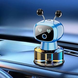 Robot Intelligent Aromatherapy Machine, Smart Cute AI Robot Car Air Freshener - Fine Spray/Fillable/Four-Gear Adjustment/Vibration Sensing/On-Off/Large Capacity Long-Lasting Fragrance(Blue Ocean)