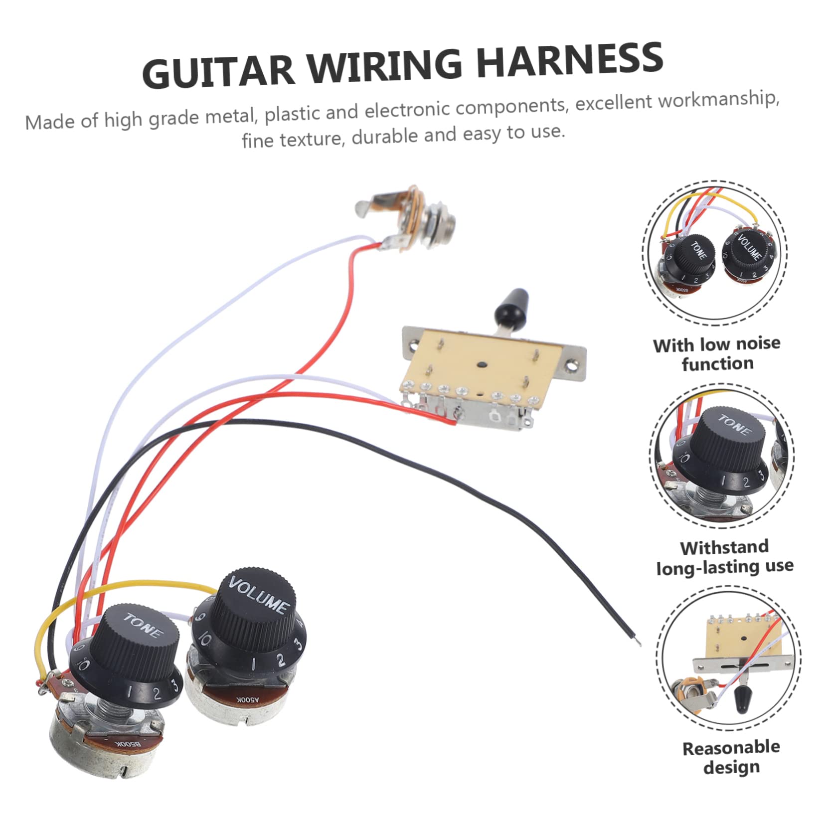 ifundom 4sätze Guitar Wiring Mit Und Potentiometern Einfacher Einbau Für Elektrische Gitarren Schalter Und Knöpfen Ersatzteil Für Musiker Und -enthusiasten