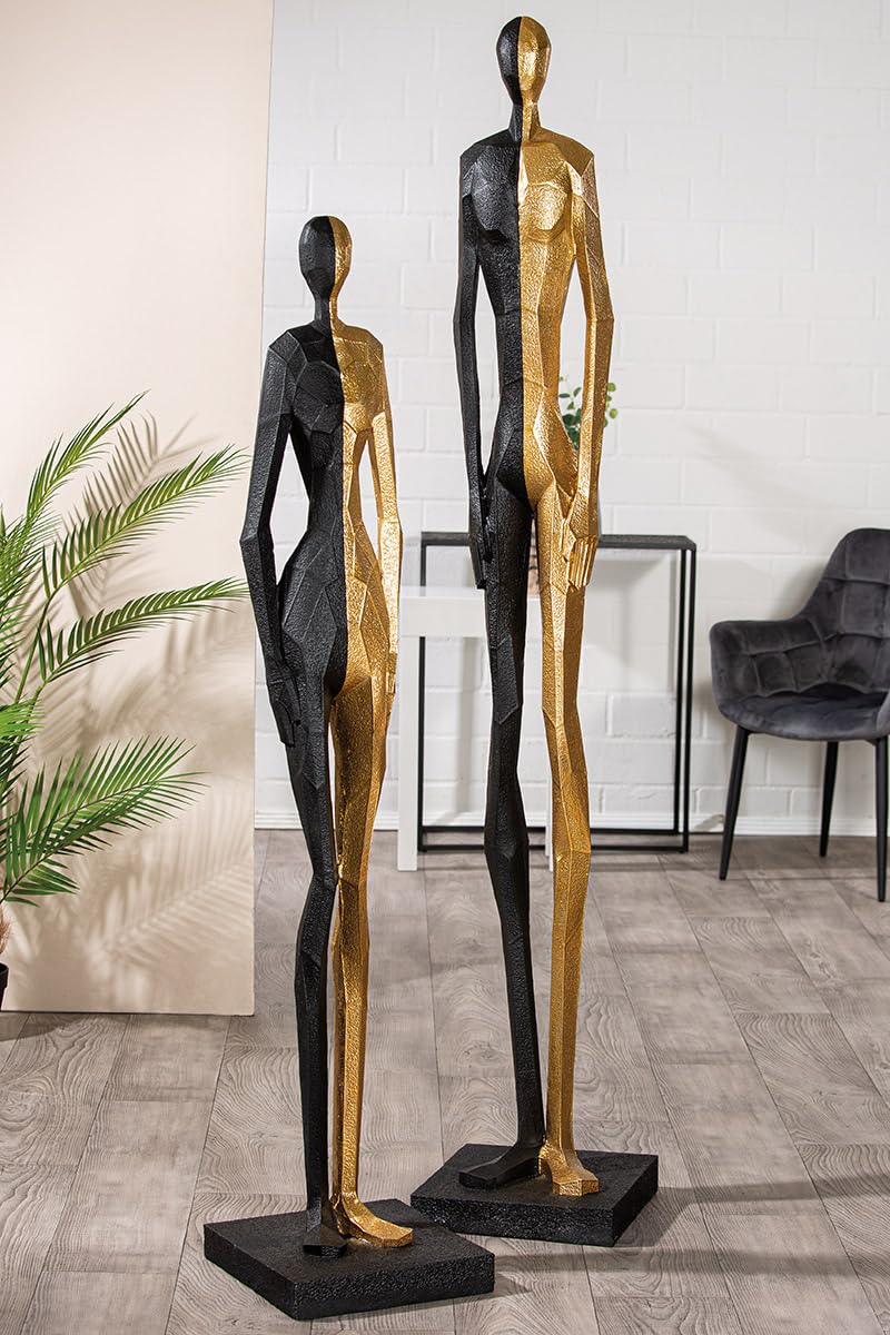 Casablanca große Deko Figur Skulptur XXL - Menschen Statue Dekofigur aus Kunstharz Farbe: Gold Schwarz