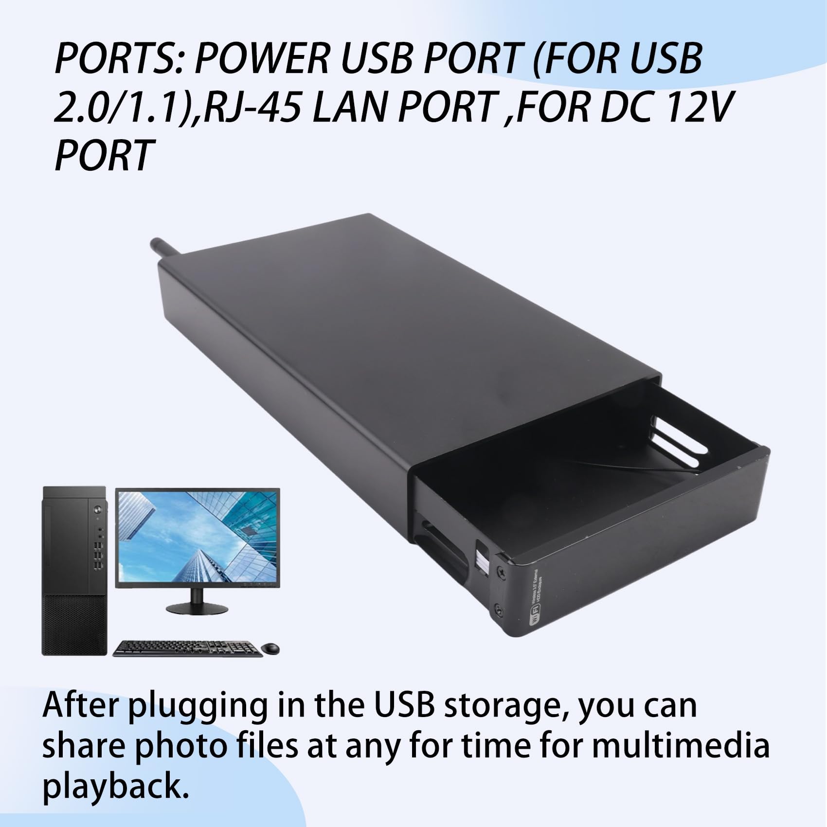 Boîtier Portable pour Disque Dur SSD 3,5 Pouces USB 3.0 RJ45 Ethernet NAS Serveur de Streaming Réseau Stockage pour Boîtier Prise UE