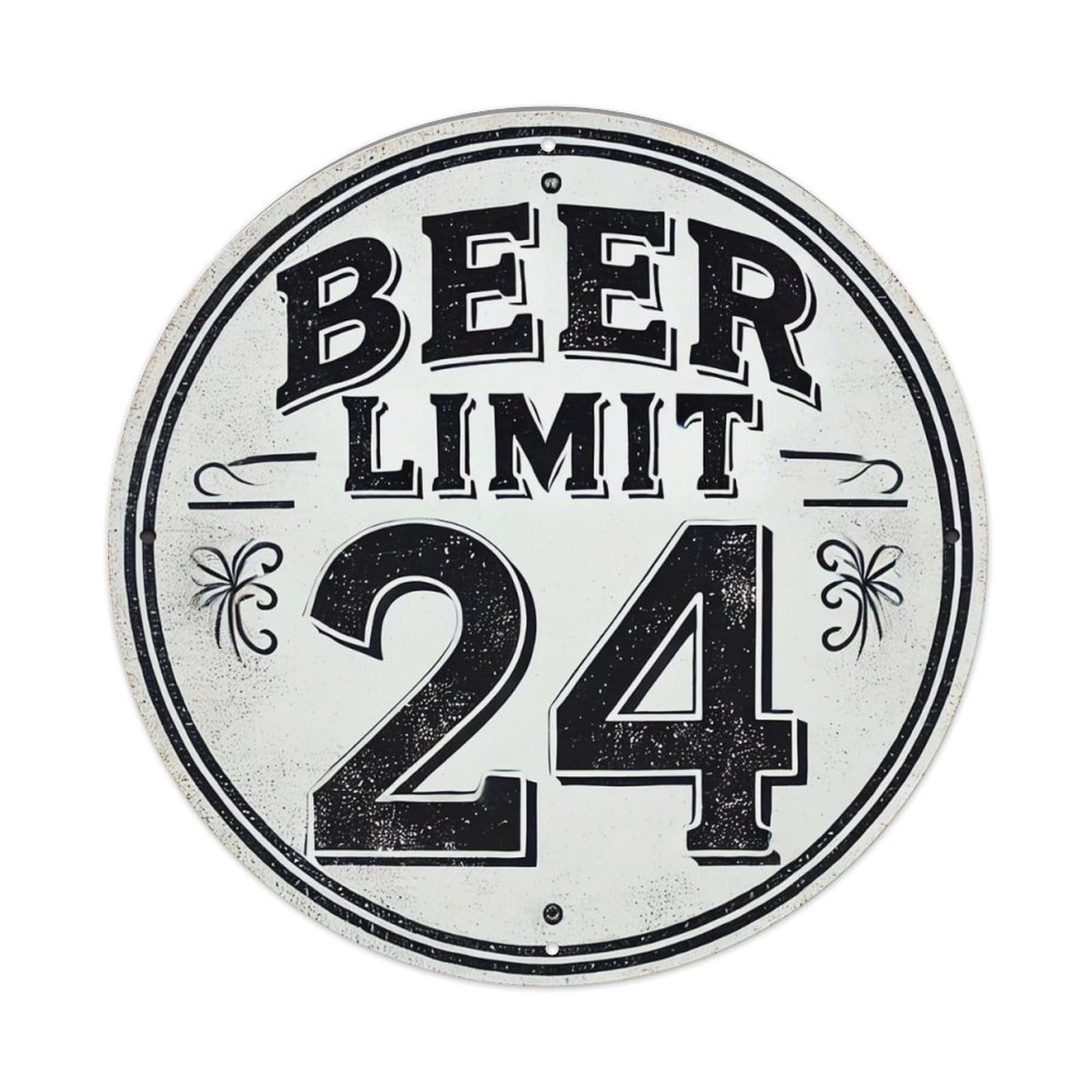 Beer Limit Twenty Four Sign Tin Sign Metal Poster Vintage Metal Signs for Home Man Cave Bar Cafe Kitchen laundry room Wall Decorations 8x8 inches