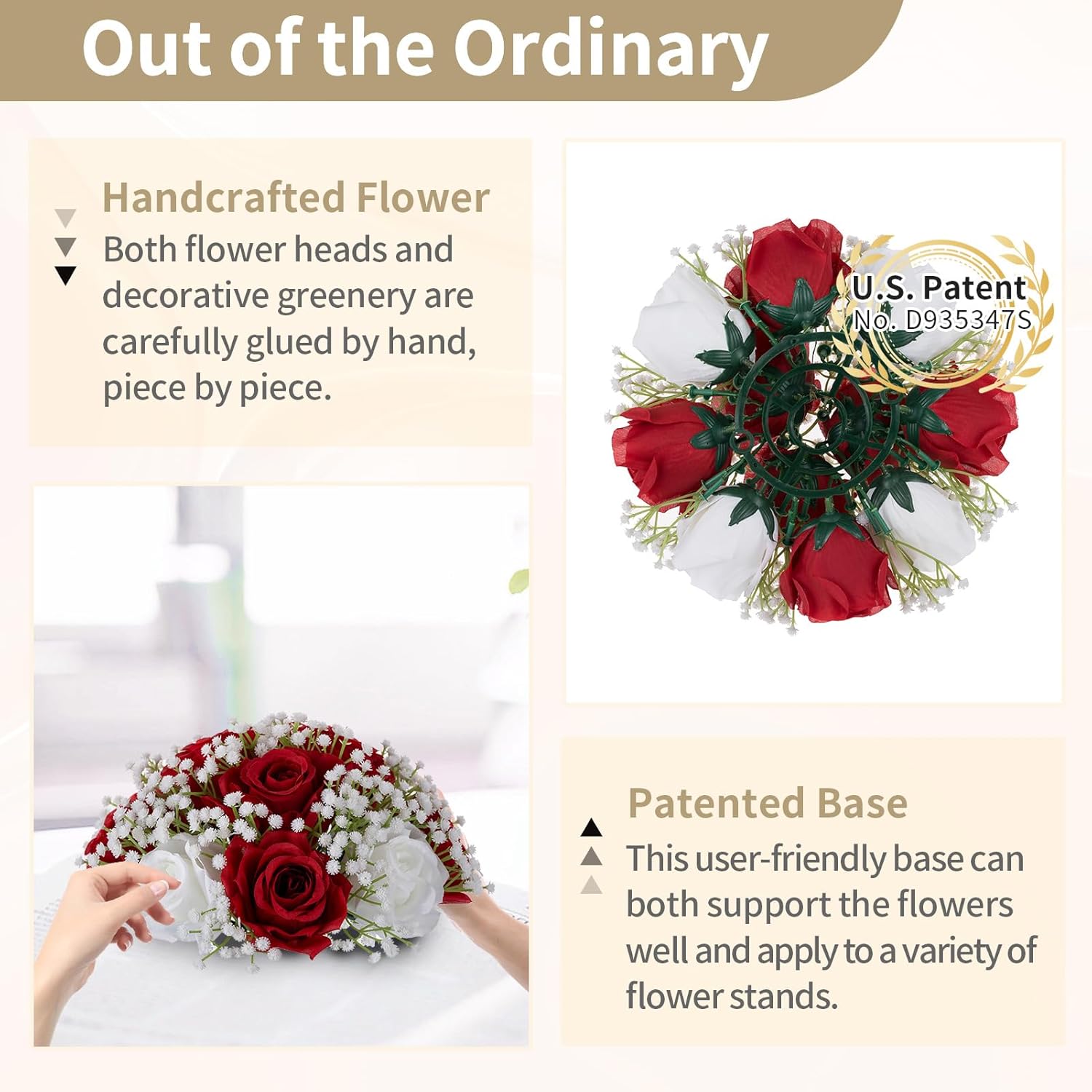 NUPTIO Babys Breath Artificial Flowers: 10 Pcs 8.6 inch Diameter Crimson Rose Ball Fake Arrangement Bouquet for Wedding Centerpiece Event Party Tables Decorations - Image 5