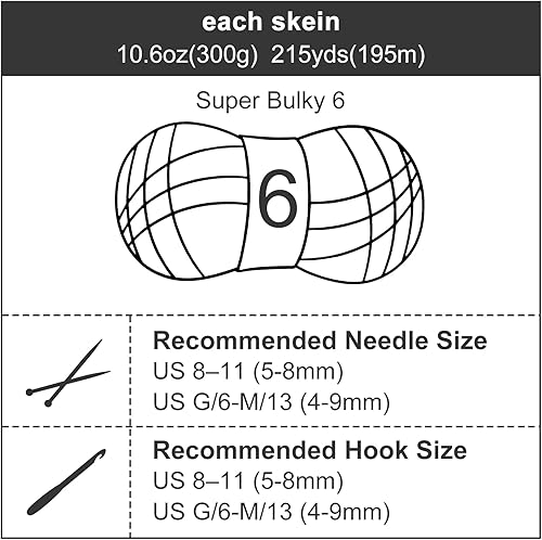 Miniatura 4 de SOVIKER Hilo de felpilla grueso para tejerganchillo para manta de bebé, hilo elegante para Amigurumi #6 súper voluminoso, extra grueso, suave,