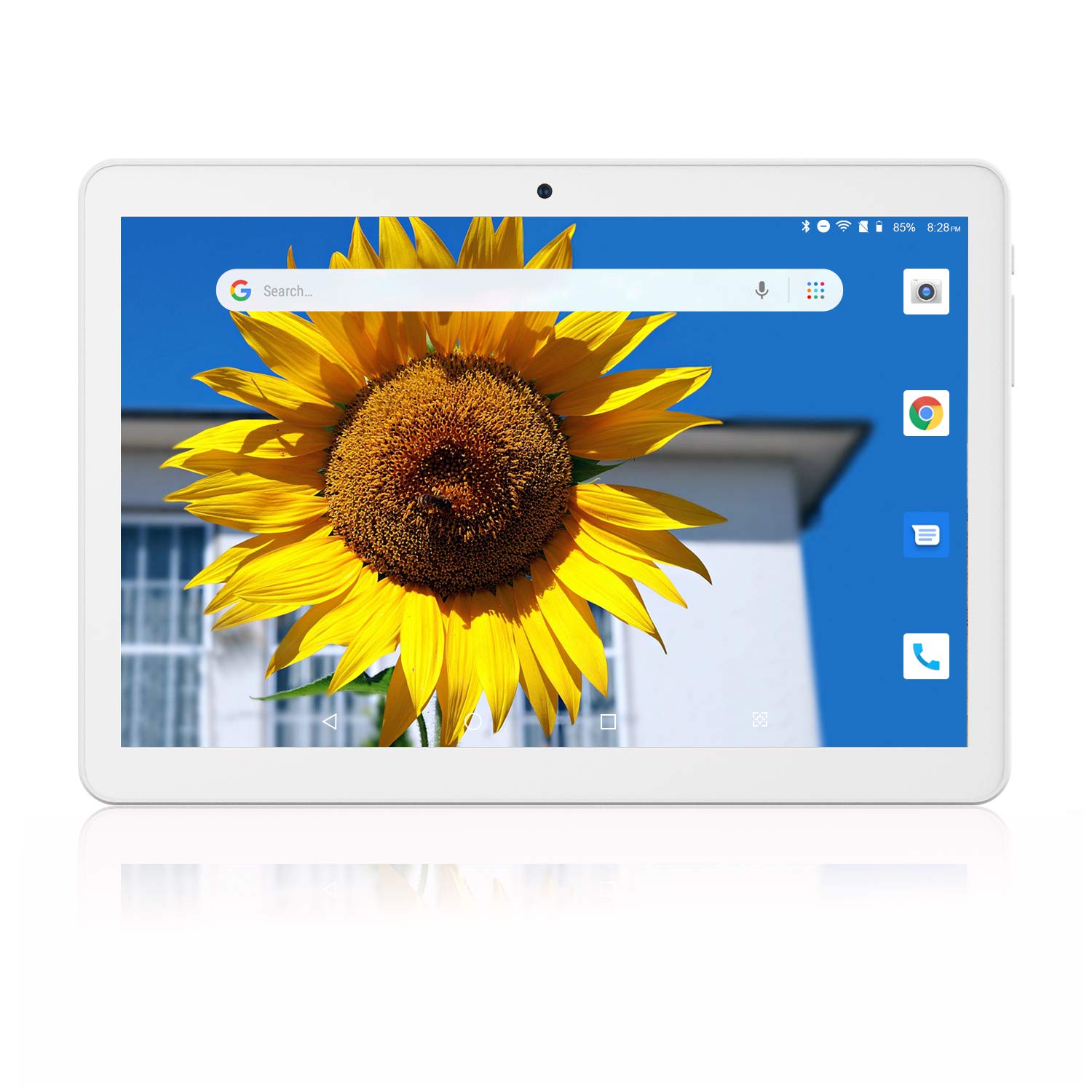 Tablet 10 inch, Android 9.0 Pie, 2GB RAM, 32GB Storage, 3G Phablet, Quad-Core Processor, Dual SIM Card Slots and Cameras, WiFi, Bluetooth - Silver