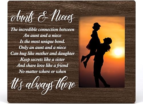 Miniatura 2 de Marco de fotos de madera para tías y sobrinas, marco de fotos de madera para mesa o pared (para fotos de 4 x 6 pulgadas)