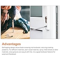 Vista 4 de uxcell Tornillos de chapa de cabeza plana #4x3/8, 50 tornillos de madera Phillips Drive Tornillos de acero inoxidable 304 Autoperforantes