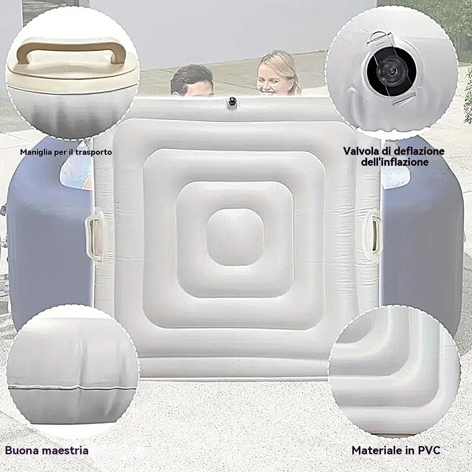 Copertura per Hot Tub Gonfiabile Coperchio pieghevole a risparmio