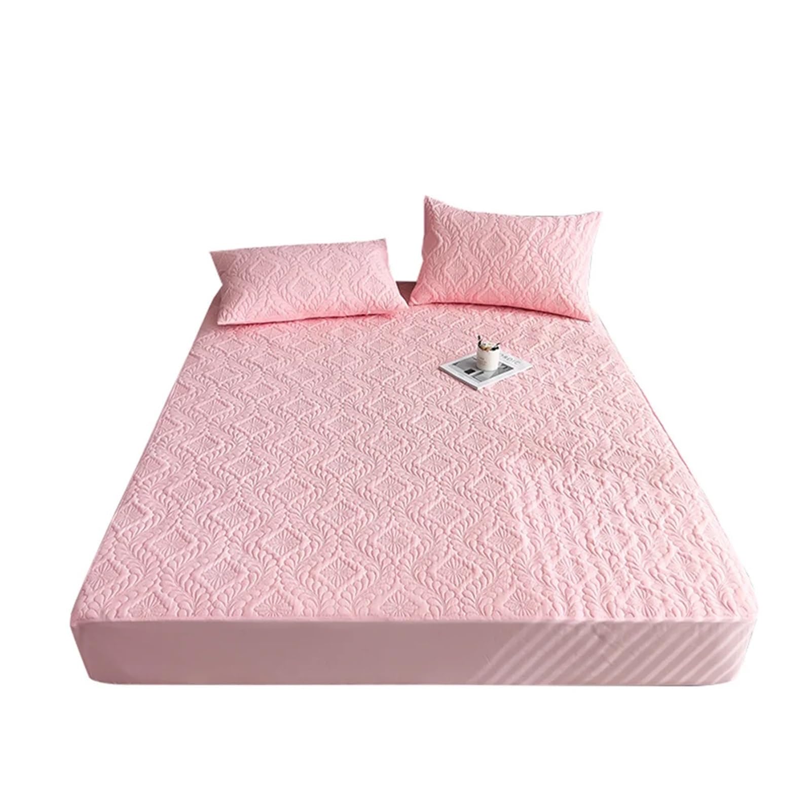 Protector Colchon Impermeable Funda de colchón Impermeable Acolchada, Ropa Cama en Relieve, Protector, Sábana Ajustable, sin Funda Almohada para hogar(Style 03,150x190x30cm)