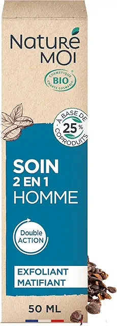 Masque et Gommage Visage Homme 2 en 1 - Naturé Moi - 98% Naturel - 50 ml