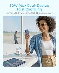 Anker Zolo USB C Charger Block, 2-Pack 4-Port Wall Adapter with 50W Max Output, 2 USB-C and 2 USB-A, Compact and Stable Design, for iPhone 17/16 Series, MacBook, iPad, Pixel, Galaxy, and More (White)
