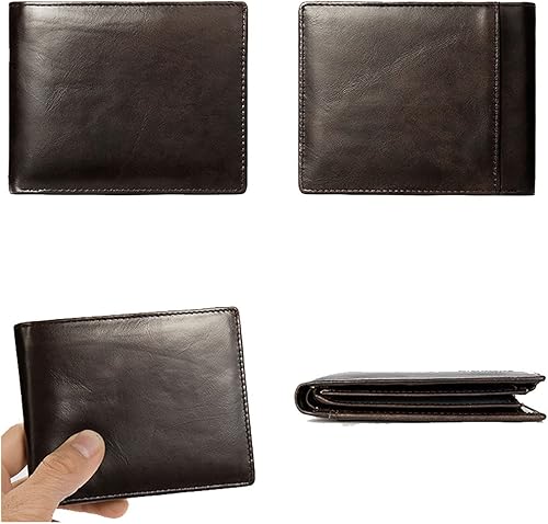 Miniatura 3 de TAUFE Men's Wallets, Men's Leather Wallet Short Retro Card Holder Multi-Card Position First Layer Leather Wallet Men's Genuine Leather Wallet