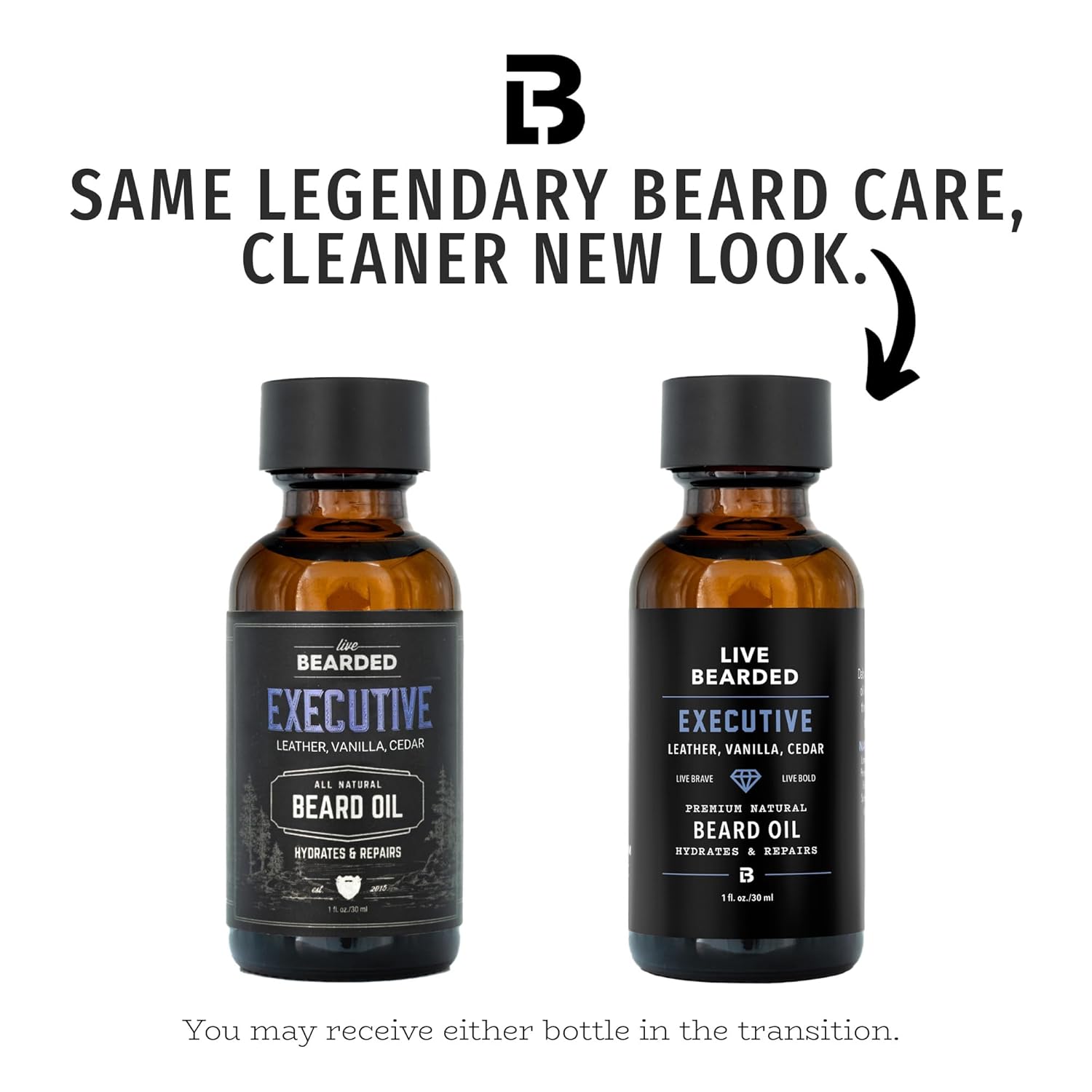 Live Bearded Beard Oil, 1 fl oz - Premium All-Natural Jojoba - Made in the USA - Hair and Skin Care for Men with Dry, Flaky Patches | Executive Scent - Cedar, Vanilla - Image 2