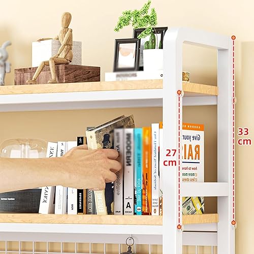 Miniatura 5 de Estantería de escritorio de 2 niveles y 3 niveles para escritorio de computadora, organizador de libros de encimera de madera, estante de exhibición