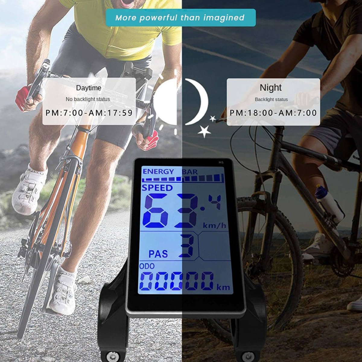 Display LCD Per Bici Elettrica Universale 24V 36V 48V 60V – Schermo M5 Impermeabile Con Attacco 31,8 Mm / 22,2 Mm E Protocollo 2