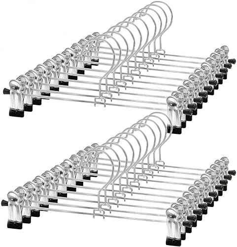 Miniatura 1 de VBSQ Pants-Skirt-Hangers-with Clips, 30 PCS Clotheshanger Hangers Clothes Hangers Clothing Hangers Storage Hangers Closet Clothes Organizer Hangers