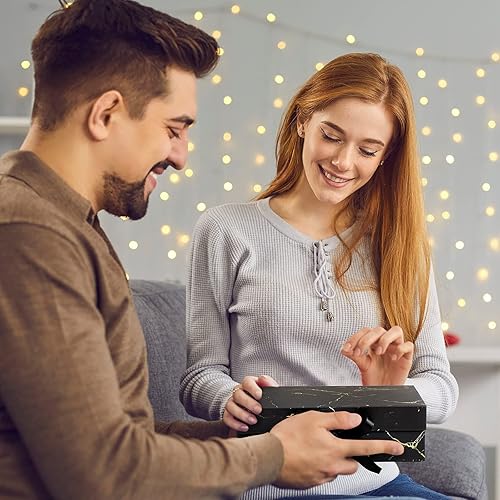 Miniatura 6 de Zonon Caja de regalo del día de San Valentín con tapa y cinta de 9 x 7 x 3 pulgadas, caja de embalaje de lujo, tarjeta de felicitación y papel de