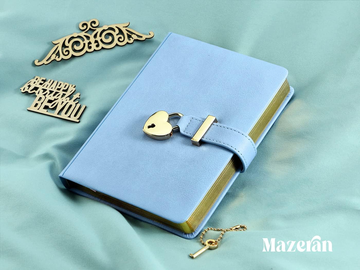 Personalized Heart Shaped Lock Journal, Custom PU Leather Hard Cover Gold Gild Edge Notebook Travel Diary, B6 Lined Locking with Key Personal Planner Secret Organizers Gift for Girls Women Daughter