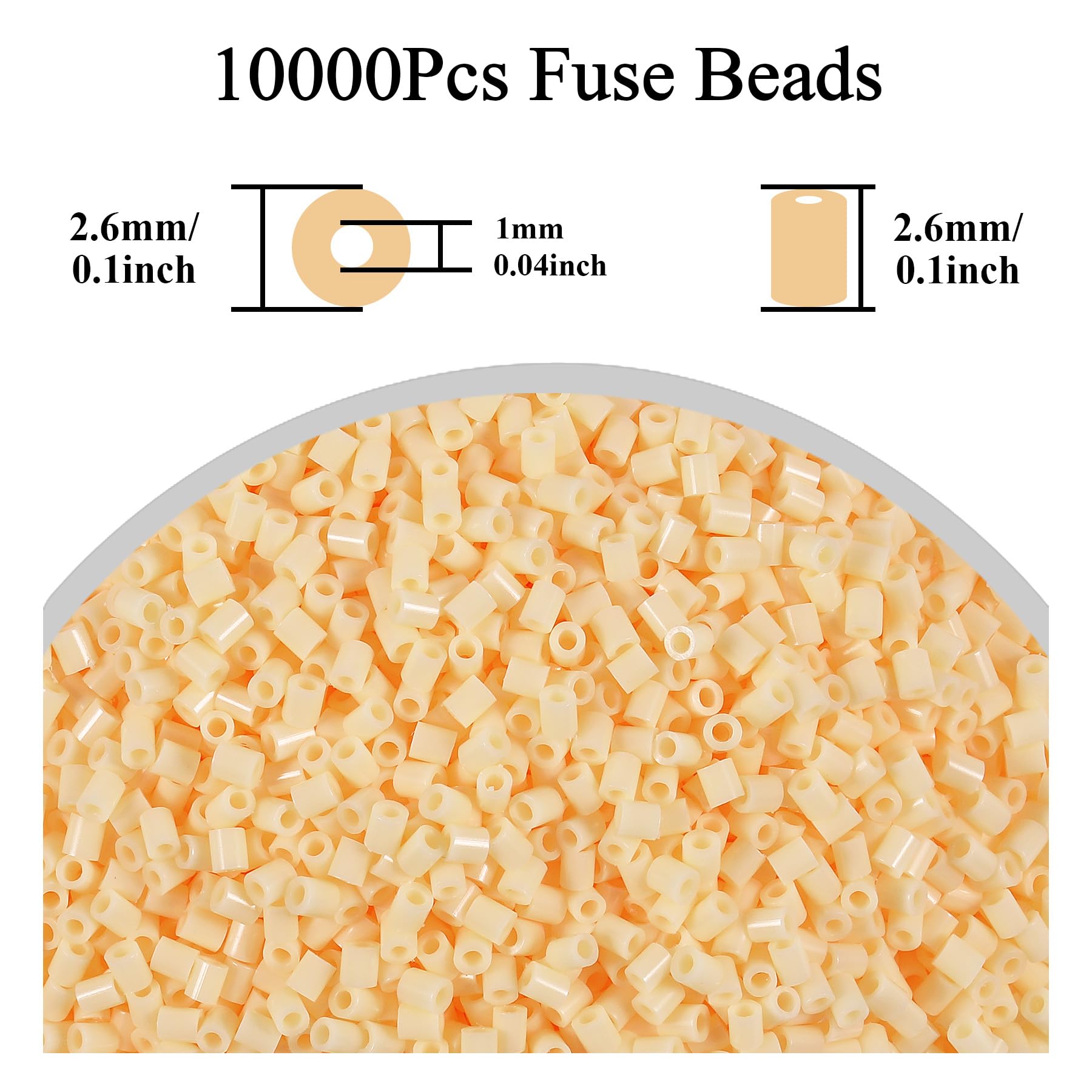 10000Pcs Loose Mini Fuse Beads 2.6mm Bulk Refill Kit Stress Relief Pixel Art 3D Craft Melting Beads for DIY Decor Crafts Creative Handmade Projects (Skin Color 1) - Image 2