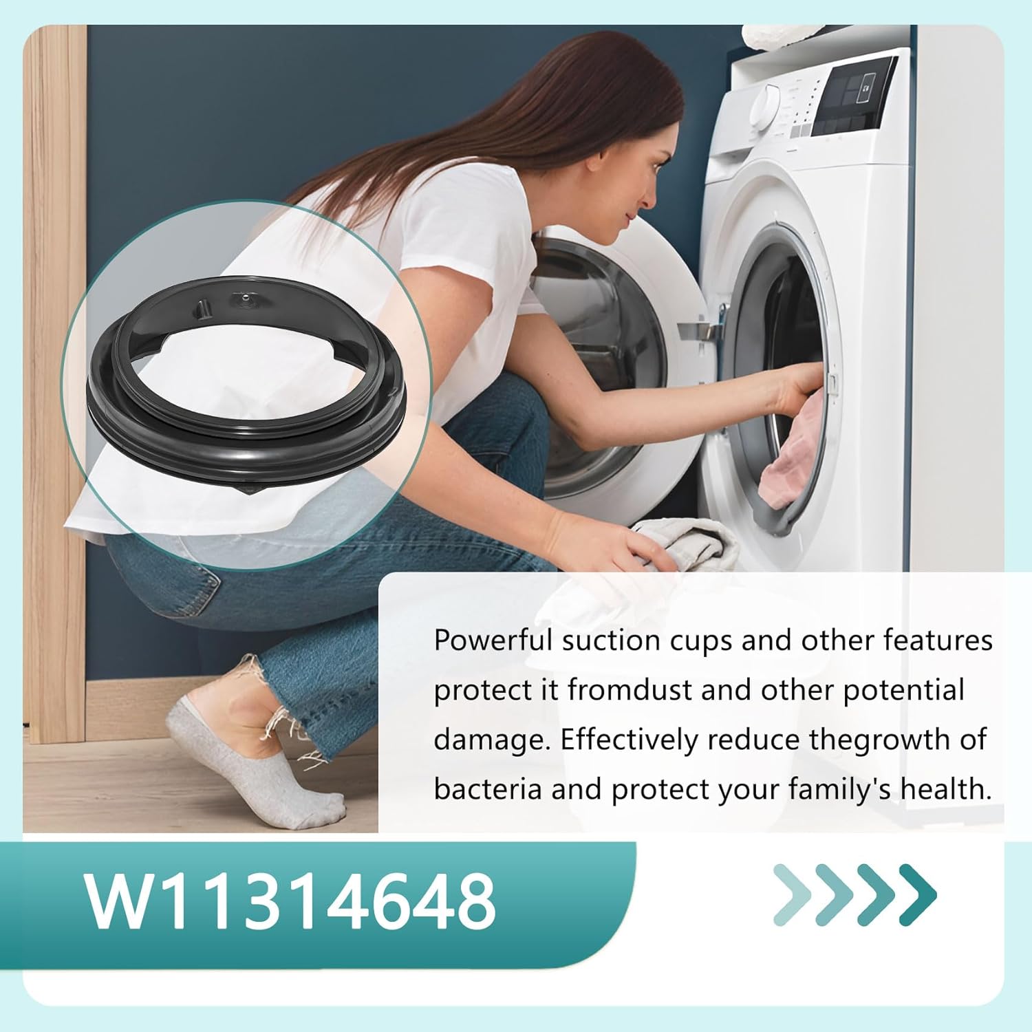 Upgraded W11314648 Washer Door Boot Seal Compatible with Maytag Inglis Amana Whirlpool Washer Replaces W10897390 4931032 AP6835703 PS12711495 EAP12711495 Washer Door Boot Gasket