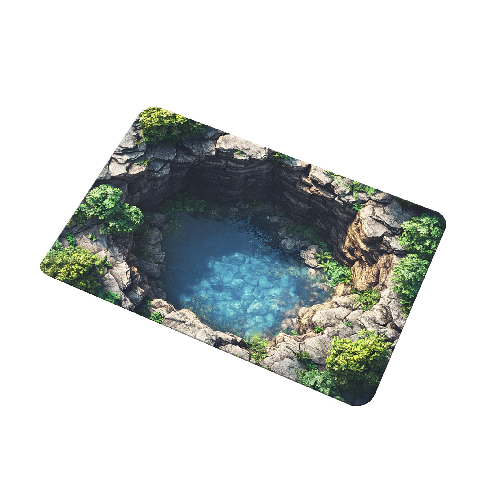 Tapis séchage rapide antidérapant avec motif d'illusion d'optique 3D