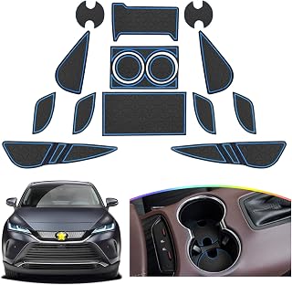 for 2021 2022 2023 2024 Toyota Venza Door Slot Mat 2023 2024 Harrier Non-Slip Interior Door Groove Gate Pad Fit Toyota Door Compartment Cup Center Console Liners Car Accessory Decoration (Blue)