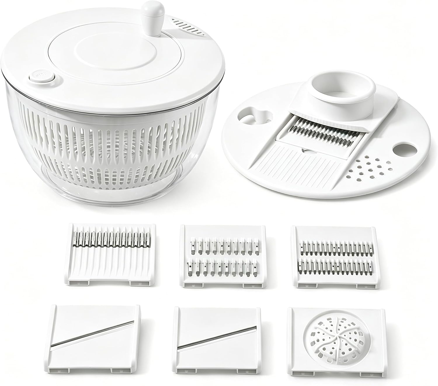 Generic Salad Spinner, Lettuce Spinner, Best Rated Large Capacity Fruit & Vegetable Cleaner Spinner for Kitchen Use (White)