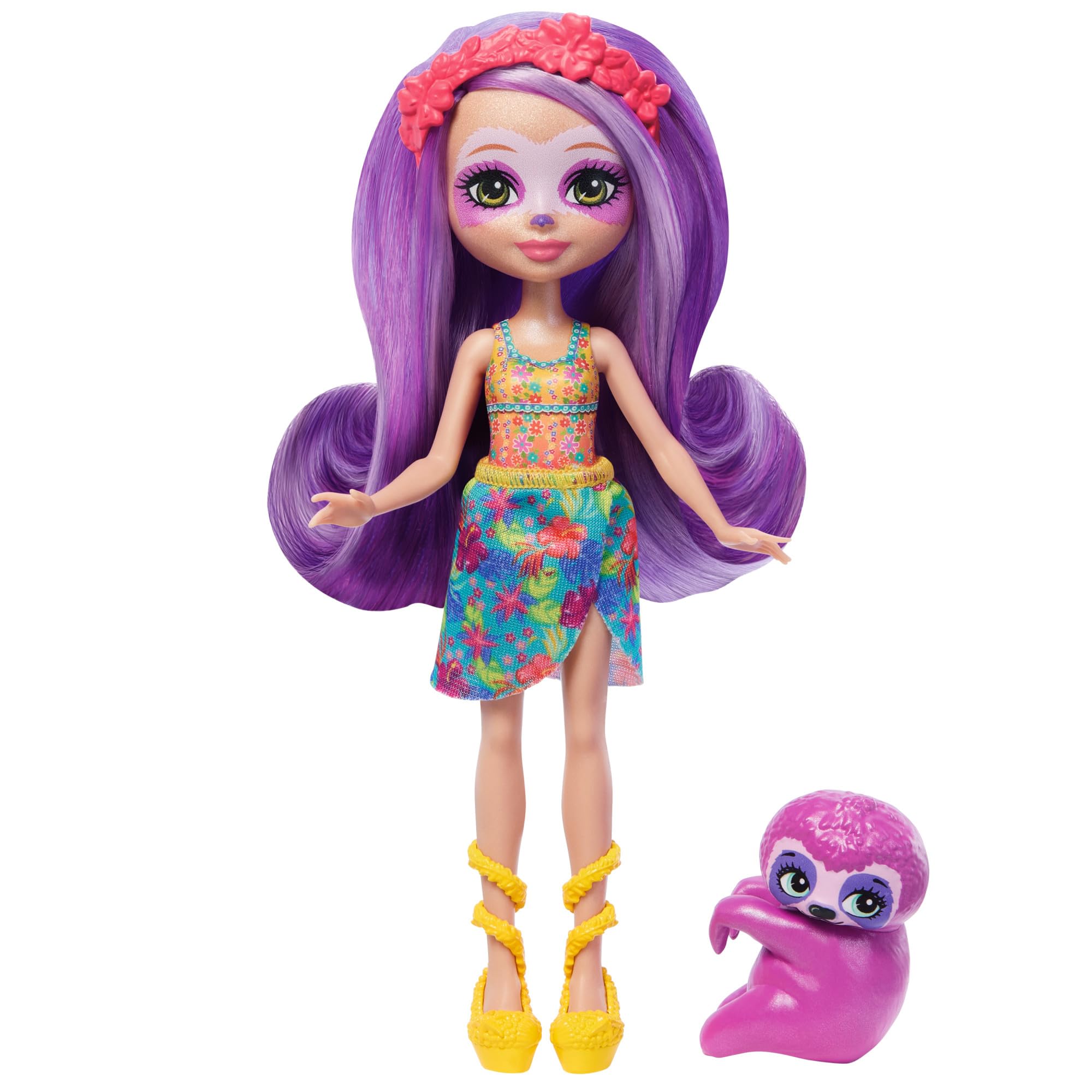 Enchantimals Dolls, Sunshine Beach Sabindra Sloth Doll and Tang Animal Friend