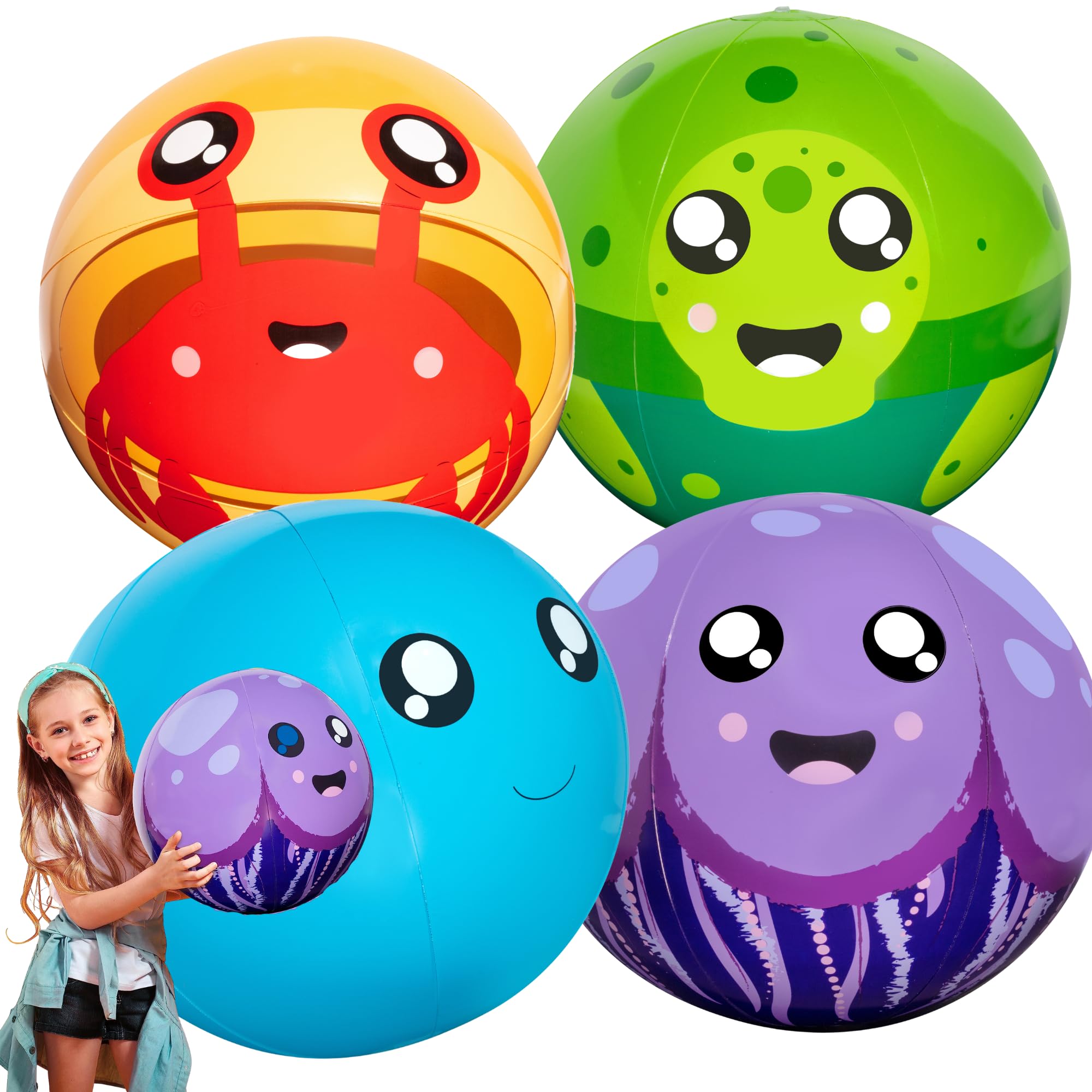 Aquamazing Giant Heavy Duty 16" Beach Ball for Kids, Adults, & Toddlers