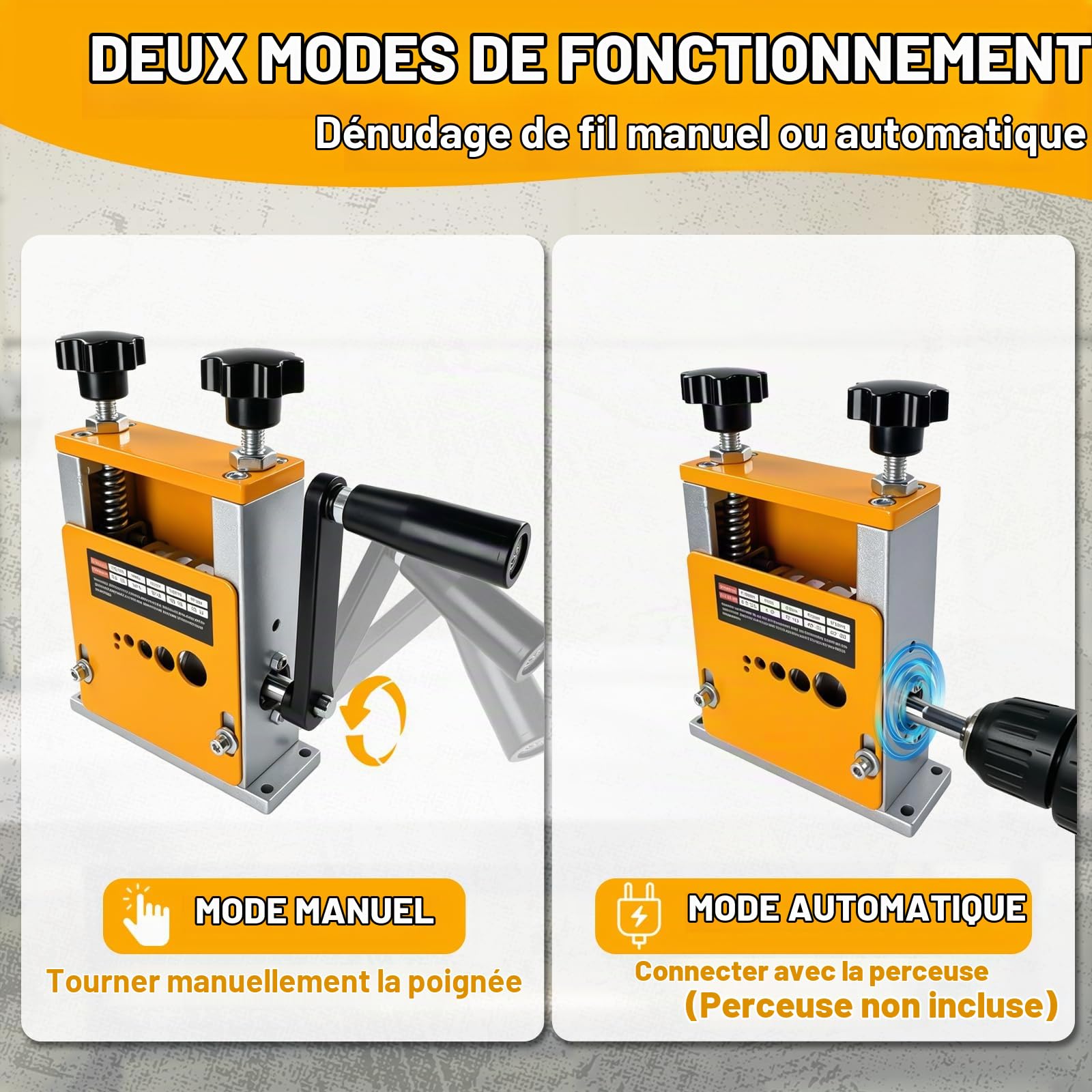 Denudeur Cable Electrique, Machine à Dénuder 2 en 1 avec 6 Canaux et 5 Lames pour Câble de 3-17 mm Machine a Denuder le Cuivre pour le Recyclage des Fils