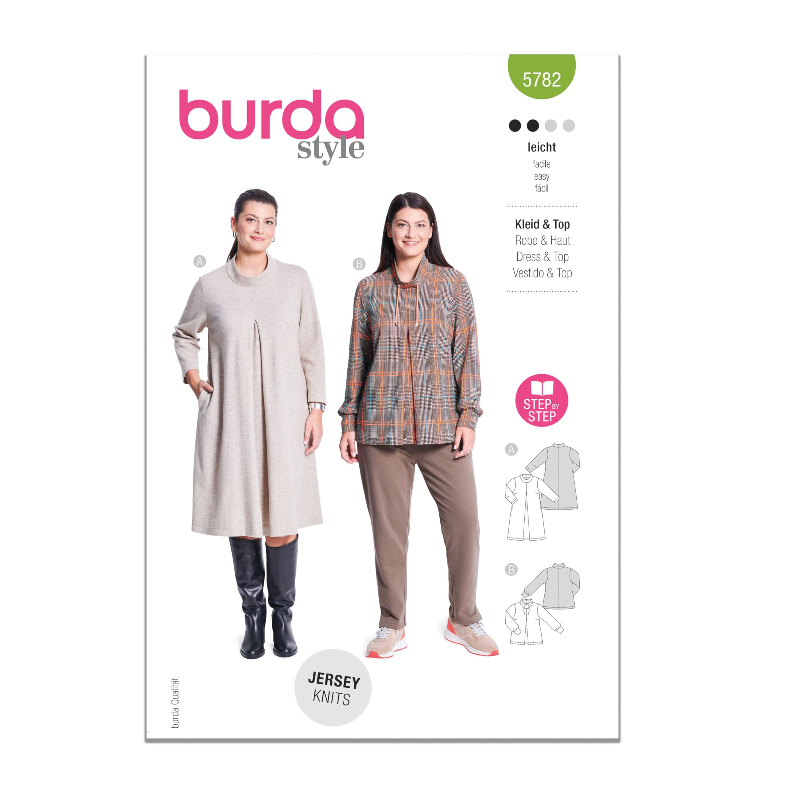 BURDA 5782 DRESS  TUNIC  MISSES Sewing Pattern Sizes 18 - 28  Skill: EASY