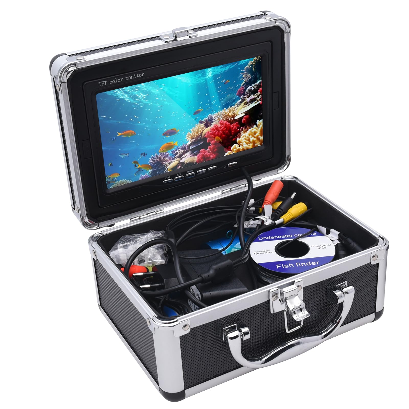 KAOLALI Unterwasser-Angelkamera Kamera für Unterwasserangeln, LCD-Display, HD, 1080P, Unterwasserkamera, Angeln, Wasserdicht, für Fischerei auf EIS im See und Boot