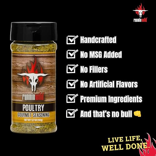 Miniatura 7 de Condimento gourmet para aves de corral con hierbas enteras y un toque de sabor natural a limón  Runnin' Wild Foods, 5.7 onzas