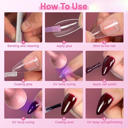 Miniatura 47 de AORAEM Lámpara LED UV para uñas: lámpara U V de cuello de cisne de doble cabeza para uñas de gel, luz LED de curación flash con 6 lupas para el Negro