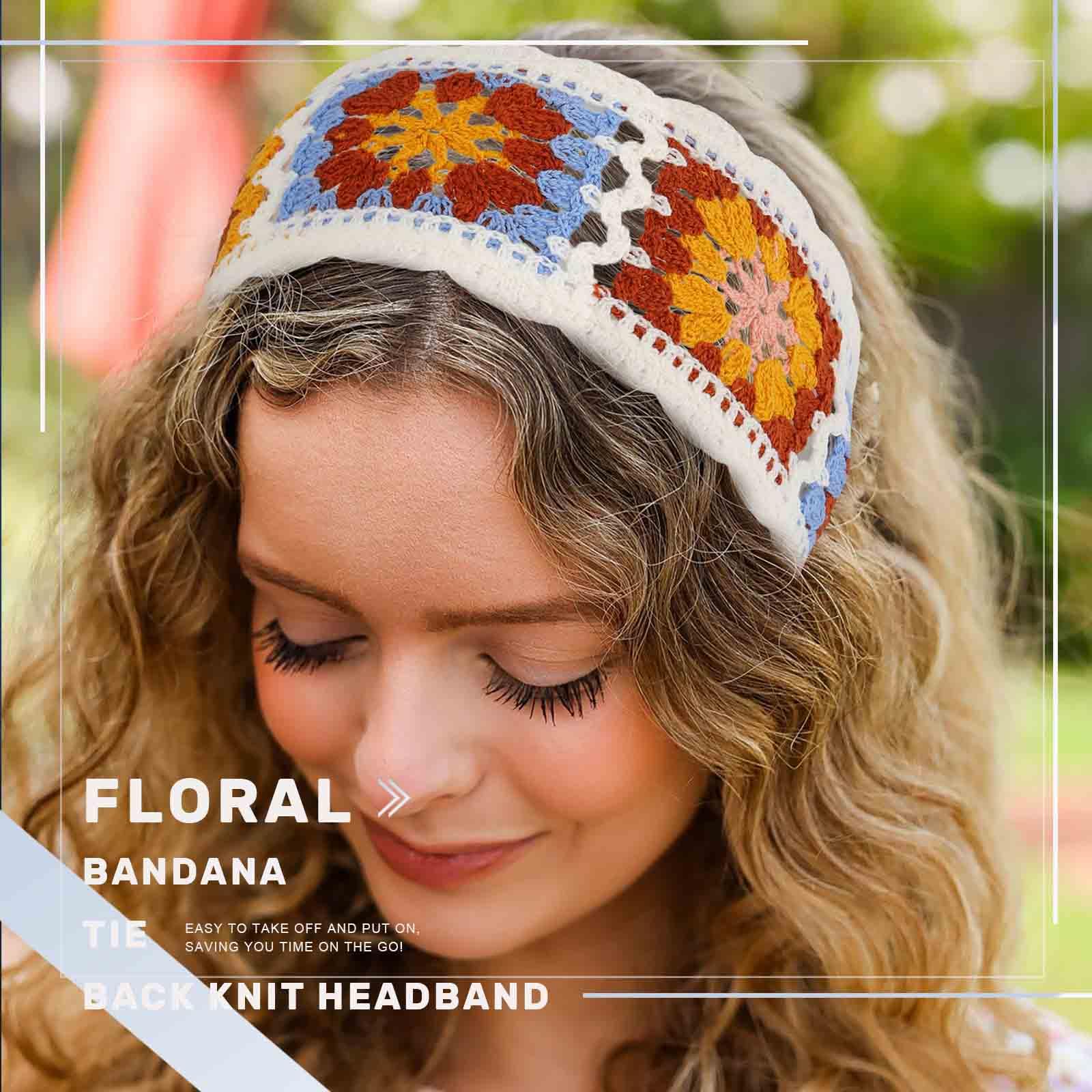 Amazon.com : Acenail Crochet Hair Bandanas Headbands Women  display picture 3