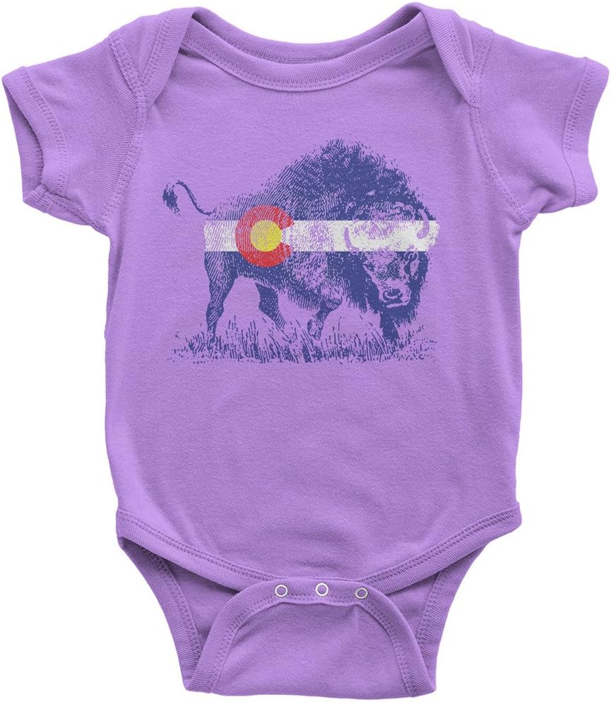 Threadrock Baby Buffalo Colorado Flag Infant Bodysuit