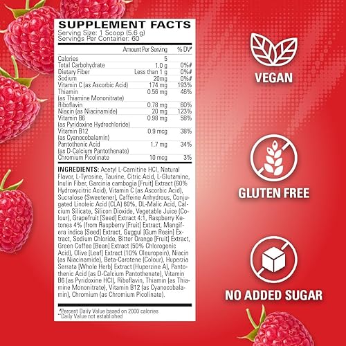 Miniatura 104 de EHP Labs OxyShred - Polvo termogénico para antes del entrenamiento y suplemento para adelgazar, clínicamente probado, con L-glutamina y