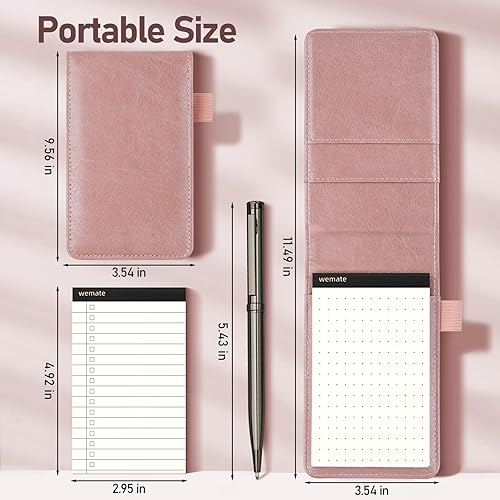 Miniatura 7 de WEMATE Juego de 10 soportes para bloc de notas de bolsillo, bolígrafo de metal y 8 recambios de libro de notas de 3 x 5 pulgadas, perfecto para