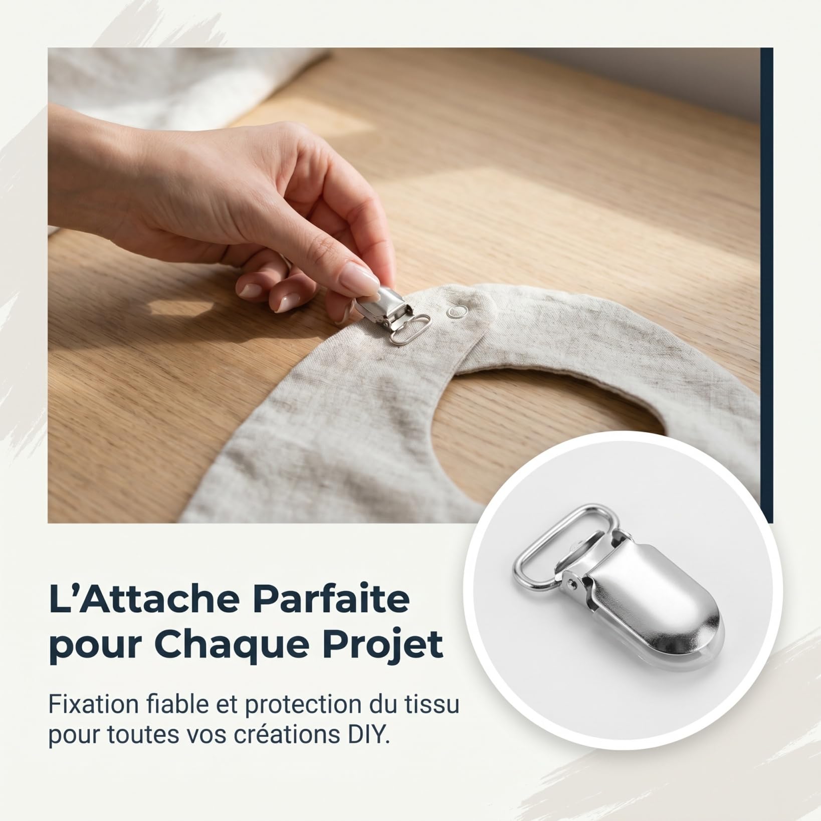 FRCOLOR 50 Pinces À Bretelles Métalliques Avec Protection Plastique Clips De Bretelle Pour Homme Et Femme Idéales Pour Pantalons Porte-Tétines Bavoirs Et Loisirs Créatifs